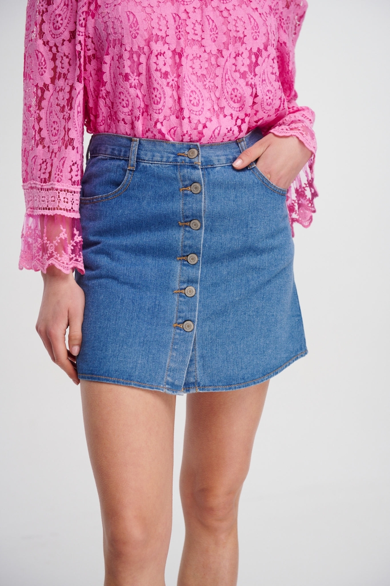 Mini Denim Skirt With Buttons