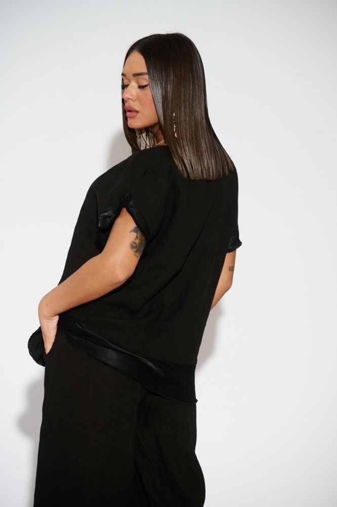 Blouse With Satin Detail