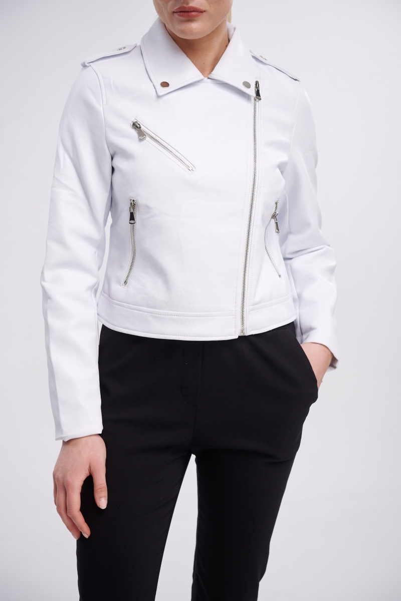 Leatherette Jacket With Zipper