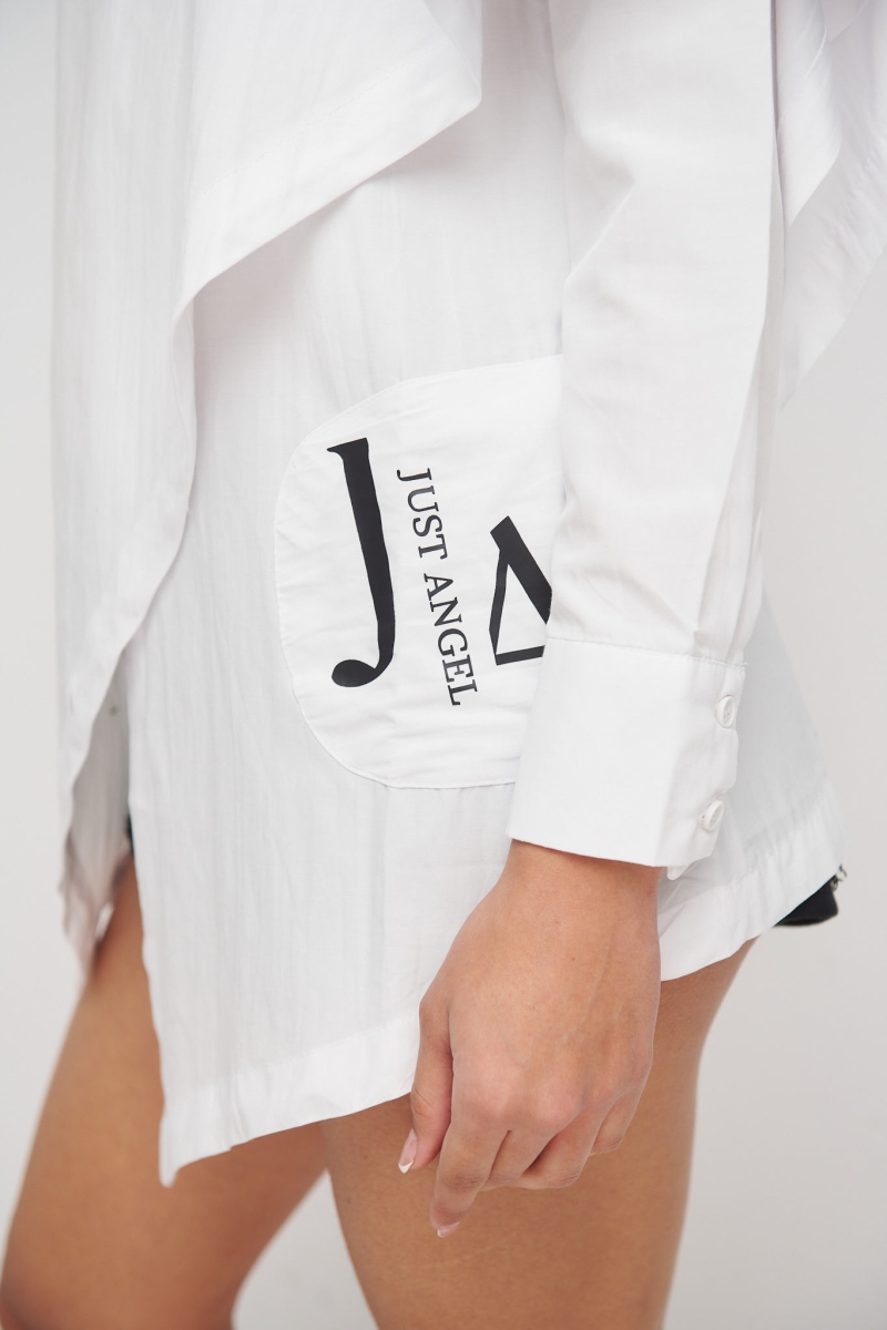 Asytmetrical Shirt With Letter Print